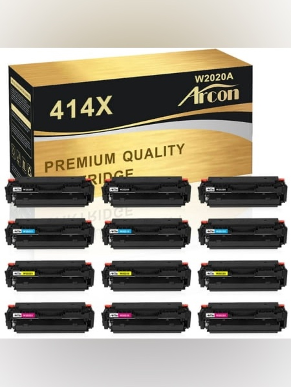 NEW Arcon 12-Pack Compatible Toner for HP 414X W2020X